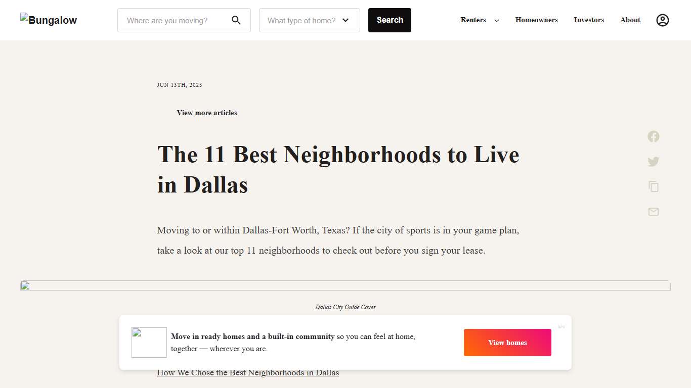 The 11 Best Neighborhoods to Live in Dallas 2026 Bungalow